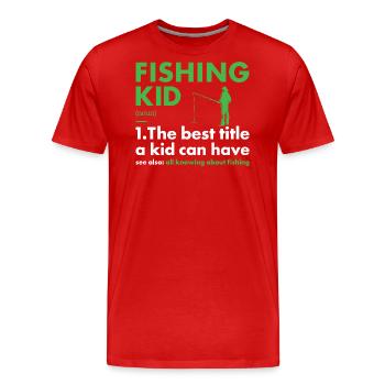Fisher Kid Définition Pêche - T-shirt bio Premium Homme - rouge - Devant - Damien (186cm)