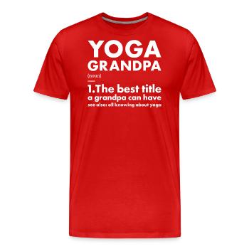 Yogi Grandpa Definition Yoga - Männer Premium Bio T-Shirt - Rot - Vorne - Damien (186cm)