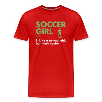 Sport Girl Definition Soccer - Männer Premium Bio T-Shirt - Rot - Vorne - Damien (186cm)