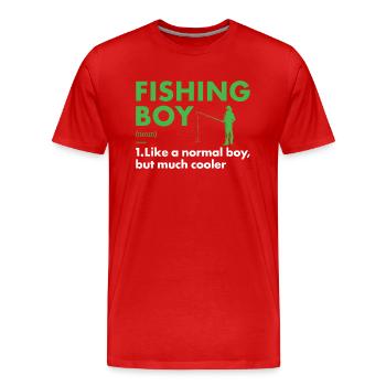 Fisher Boy Définition Pêche - T-shirt bio Premium Homme - rouge - Devant - Damien (186cm)