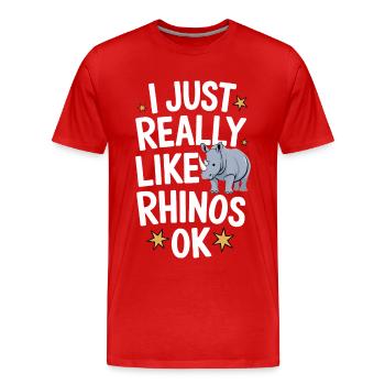 Rhinocéros Rhinocéros - T-shirt bio Premium Homme - rouge - Devant - Damien (186cm)