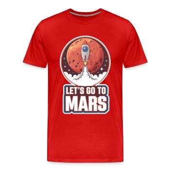 Mars Planet Planeten Sonnensystem - Männer Premium Bio T-Shirt - Rot - Vorne - Damien (186cm)