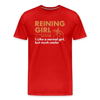 Pure Girl Definition Reining - Men's Premium Organic T-Shirt - red - Front - Damien (186cm)
