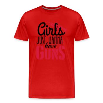 girls just wanna have guns - Männer Premium Bio T-Shirt - Rot - Vorne - Damien (186cm)