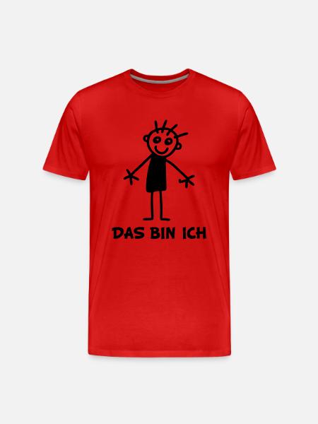 Strichmännchen Ich - Männer Premium Bio T-Shirt - Rot