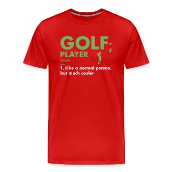 Sport Player Definition Golf - Men's Premium Organic T-Shirt - red - Front - Damien (186cm)