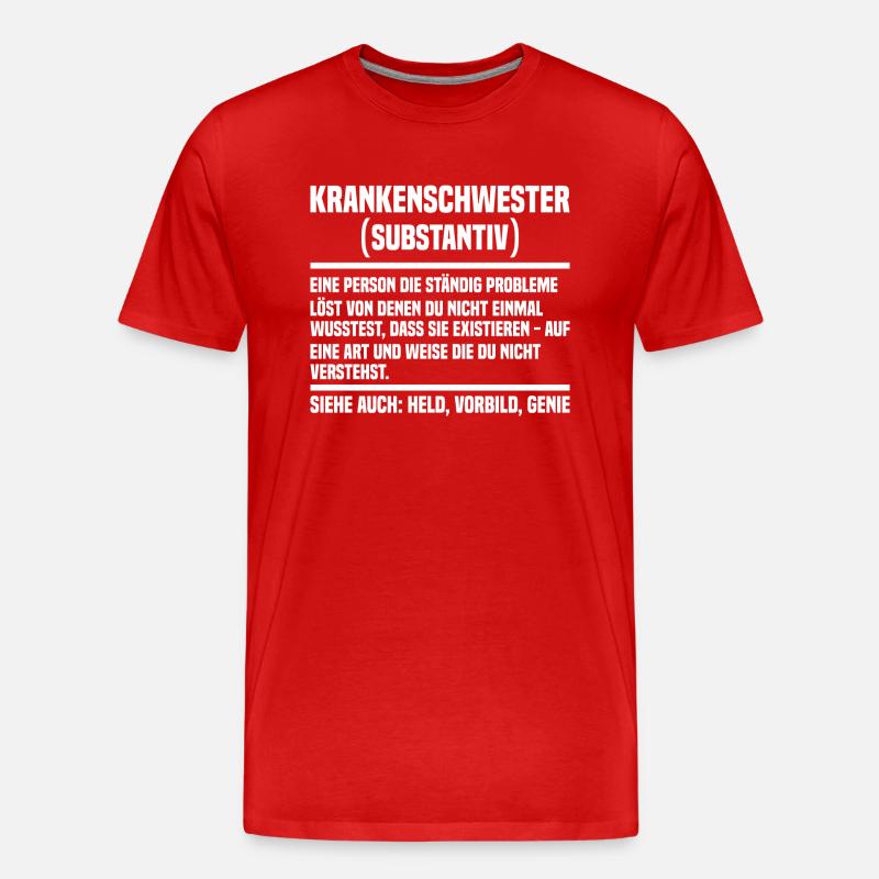 Krankenschwester Krankenpfleger - Männer Premium Bio T-Shirt - Rot