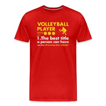 Sport Player Definition Volleyball - Männer Premium Bio T-Shirt - Rot - Vorne - Damien (186cm)
