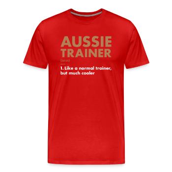 Dog Aussie Trainer Definition - Men's Premium Organic T-Shirt - red - Front - Damien (186cm)