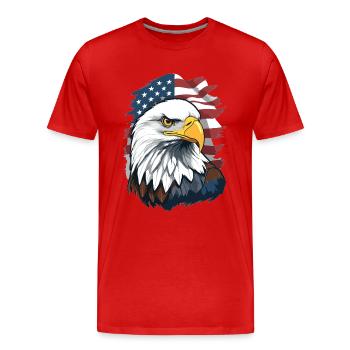 Bald eagle - Men's Premium Organic T-Shirt - red - Front - Damien (186cm)