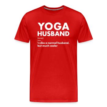 Yogi Husband Definition Yoga - Männer Premium Bio T-Shirt - Rot - Vorne - Damien (186cm)
