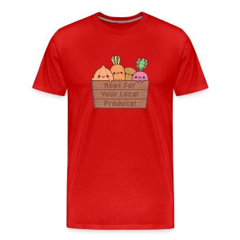 De jolis légumes racine pour vos produits locaux - T-shirt bio Premium Homme - rouge - Devant - Damien (186cm)