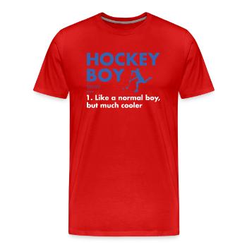 Sport Boy Definition Hockey - Männer Premium Bio T-Shirt - Rot - Vorne - Damien (186cm)