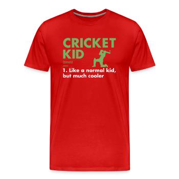 Sport Kid Definition Cricket - Männer Premium Bio T-Shirt - Rot - Vorne - Damien (186cm)