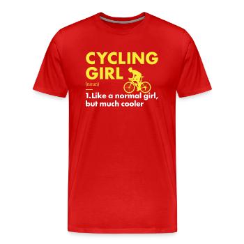 Sport Girl Cycling - Männer Premium Bio T-Shirt - Rot - Vorne - Damien (186cm)