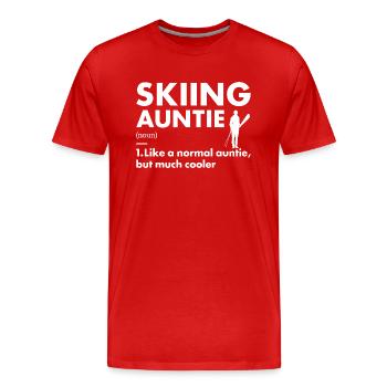 Sport Auntie Skiing - Men's Premium Organic T-Shirt - red - Front - Damien (186cm)