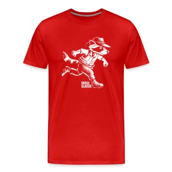 Lenny Hunter Cooles Schwarz-Weiß-Design - Männer Premium Bio T-Shirt - Rot - Vorne - Damien (186cm)