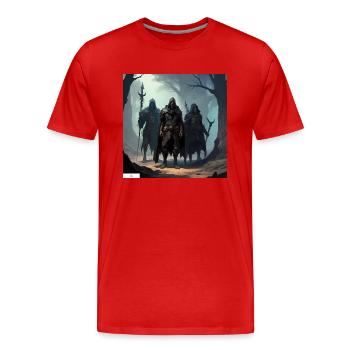 Friends of ancient fantasy - Men's Premium Organic T-Shirt - red - Front - Damien (186cm)