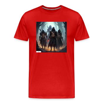 Fantasy warriors realm - Men's Premium Organic T-Shirt - red - Front - Damien (186cm)