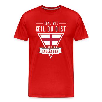 Ich bin Engländer - England Tshirt - Männer Premium Bio T-Shirt - Rot - Vorne - Damien (186cm)