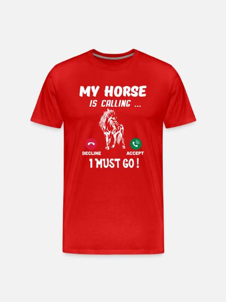Pferd - Männer Premium Bio T-Shirt - Rot