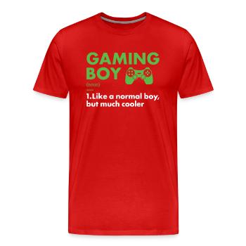 Gamer Boy Definition Gaming - Männer Premium Bio T-Shirt - Rot - Vorne - Damien (186cm)