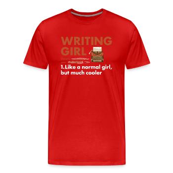 Writer Girl Definition Writing - Men's Premium Organic T-Shirt - red - Front - Damien (186cm)