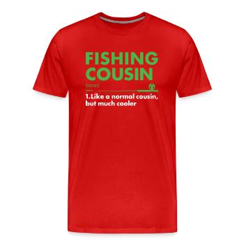 Fisher Cousin Définition Pêche - T-shirt bio Premium Homme - rouge - Devant - Damien (186cm)