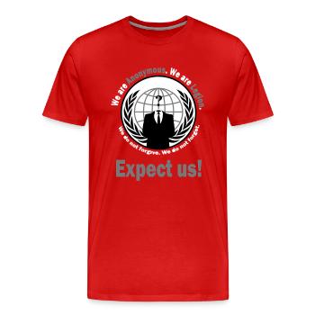 Anonymous - T-Shirt - Männer Premium Bio T-Shirt - Rot - Vorne - Damien (186cm)