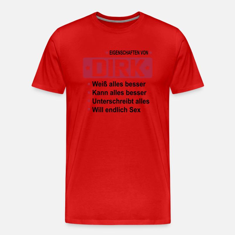 dirk - Männer Premium Bio T-Shirt - Rot