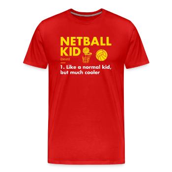 Sport Kid Definition Netball - Männer Premium Bio T-Shirt - Rot - Vorne - Damien (186cm)