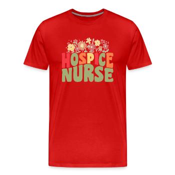 Infirmière en soins palliatifs - T-shirt bio Premium Homme - rouge - Devant - Damien (186cm)