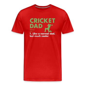 Sport Dad Definition Cricket - Männer Premium Bio T-Shirt - Rot - Vorne - Damien (186cm)