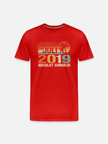 2019 Juli Geboren im Juli 2019 - Männer Premium Bio T-Shirt - Rot
