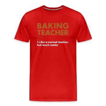 Boulanger Enseignant Définition Pâtisserie - T-shirt bio Premium Homme - rouge - Devant - Damien (186cm)
