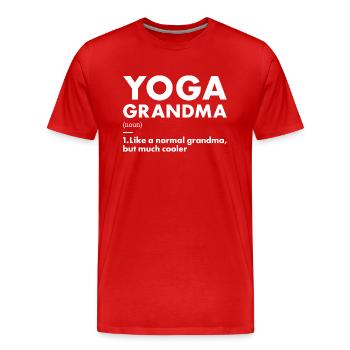 Yogi Grandma Definition Yoga - Männer Premium Bio T-Shirt - Rot - Vorne - Damien (186cm)