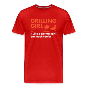 Griller Girl Définition Grillades - T-shirt bio Premium Homme - rouge - Devant - Damien (186cm)
