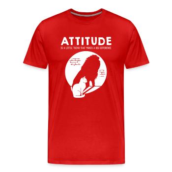 Attitude - Cat - T-shirt bio Premium Homme - rouge - Devant - Damien (186cm)