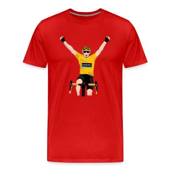 Finisher on the finish line - Road Bike Tour - Men's Premium Organic T-Shirt - red - Front - Damien (186cm)
