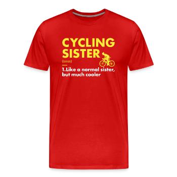 Sport Sister Cycling - Männer Premium Bio T-Shirt - Rot - Vorne - Damien (186cm)