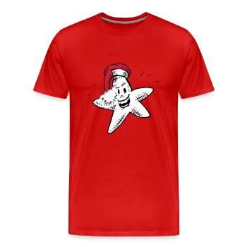 Super cooler falscher Weihnachtsstern - Männer Premium Bio T-Shirt - Rot - Vorne - Damien (186cm)