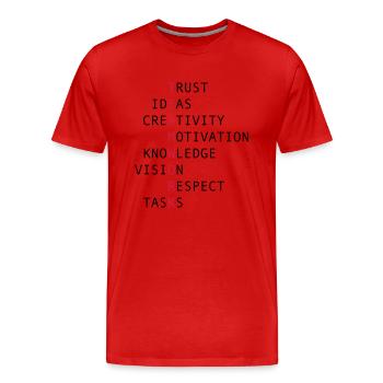 TEAMWORK - Männer Premium Bio T-Shirt - Rot - Vorne - Damien (186cm)