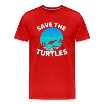 Amoureux des animaux de mer Cadeau Tortue - T-shirt bio Premium Homme - rouge - Devant - Damien (186cm)