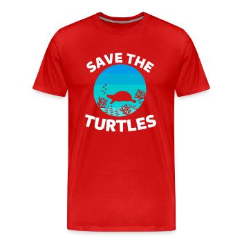 Sea Turtle Ocean Animal Save the Turtle - Men's Premium Organic T-Shirt - red - Front - Damien (186cm)