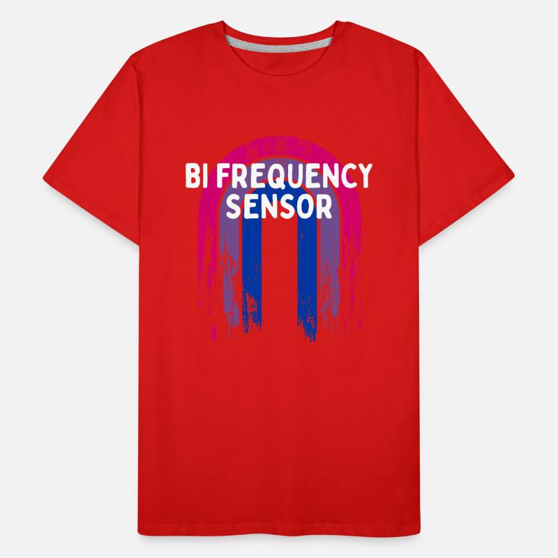 Bi Frequency Sensor Bisexual Pun Bi Pride Joke Männer Premium Bio T-Shirt