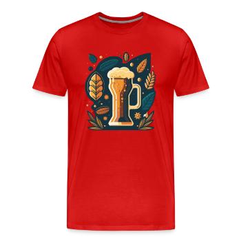 Tasse de bière artisanale pour les amateurs de bière - T-shirt bio Premium Homme - rouge - Devant - Damien (186cm)