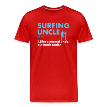 Sport Uncle Surfing - Männer Premium Bio T-Shirt - Rot - Vorne - Damien (186cm)