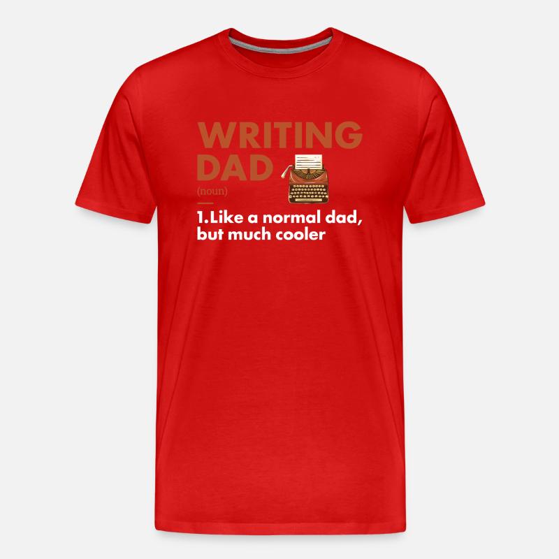 Writer Dad Definition Writing - Männer Premium Bio T-Shirt - Rot