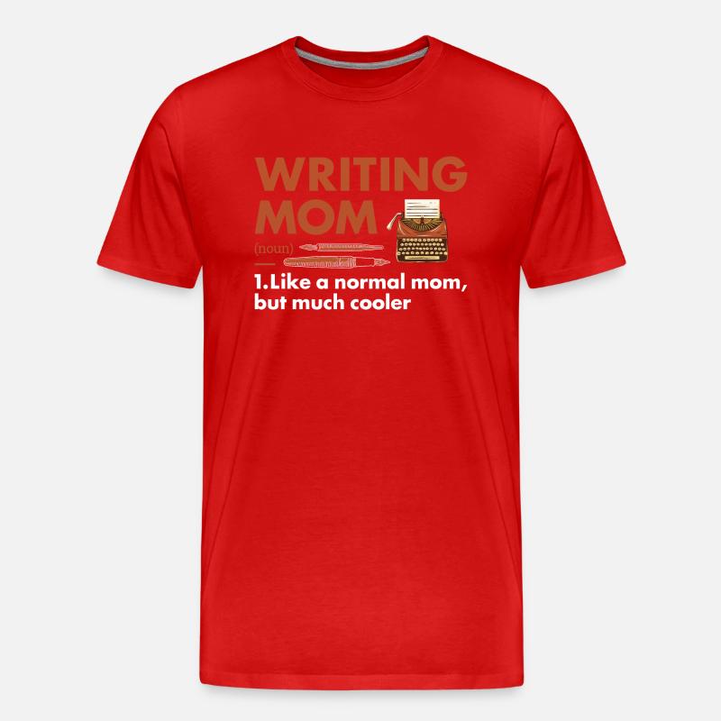 Writer Mom Definition Writing - Männer Premium Bio T-Shirt - Rot