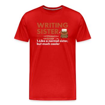 Writer Sister Definition Writing - Männer Premium Bio T-Shirt - Rot - Vorne - Damien (186cm)